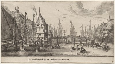 Various Ships and Views of Amsterdam, Part II: The Geldersche Quai and Schreiers Tower by Clement de Jonghe