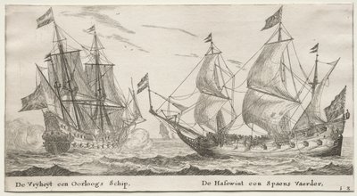 Various Ships and Views of Amsterdam (Verscheÿde Schepen en Gesichten van Amstelredam), Part II: The Freedom, a Man-of-War. The Wolf Hound, a Spanish Vessel by Clement de Jonghe