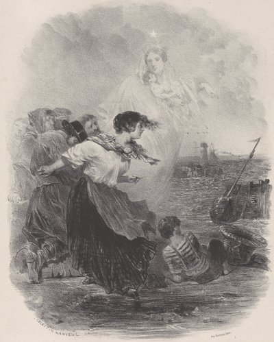 Woman by the Sea with the Madonna, Pointing to a Ship, ca. 1848-62 by Célestin Nanteuil