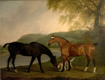 Horses and Dog in a Landscape by Clifton Tomson