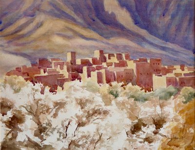 Almond Blossom, Todra Gorge by Clive Wilson