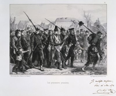 Franco-Prussian War 1870-1871: Prussian prisoners-of-war. From a series of lithographs by Clement August Andrieux by Clément Auguste Andrieux