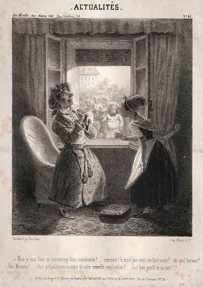 Actualities: ---But I am therefore a very considerable person, 1841 by Clémente Pruche