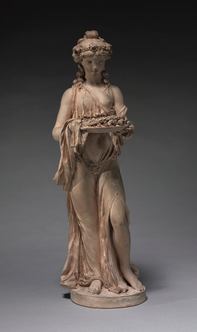 Young Girl Carrying a Garland of Roses on a Platter by Clodion