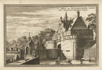 View of the Waterslootse Gate in Delft by Coenraet Decker (attributed to)
