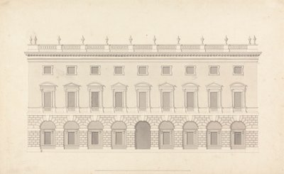 Unidentified Town House: Front Elevation by Colen Campbell