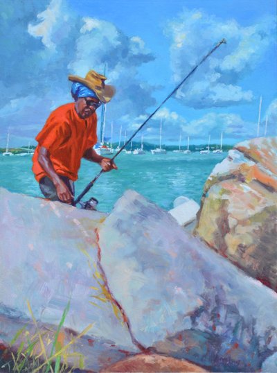Red Fisherman by Colin Bootman