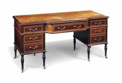 Late Victorian ormolu-mounted rosewood desk, late 19th century by Collinson and Lock