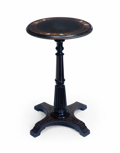 Victorian ebonised occasional table by Collinson and Lock