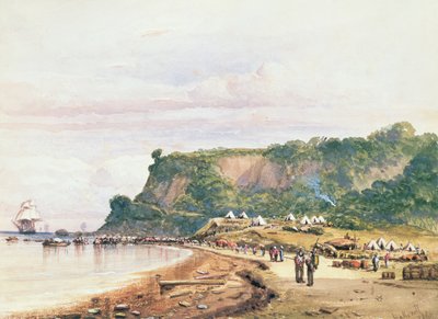 Landing of the British and French Troops at Varua on the Black Sea from H.M.S. Bellerophon, 17th July 1854 in the Crimean War by Colonel Ben Hallewell