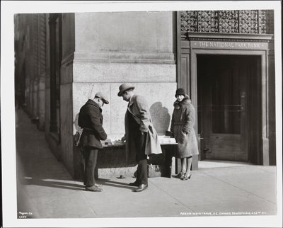 Blind News Dealer, Aaron Weintraub, at His Stand at the South East Corner of 7th Avenue & 32nd Street by Company Byron