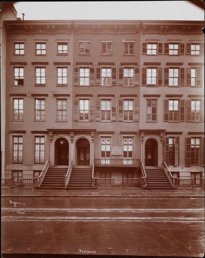 Facade of the National Conservatory of Music of America at 128 East 17th Street; Adjacent Buildings Visible, New York by Company Byron