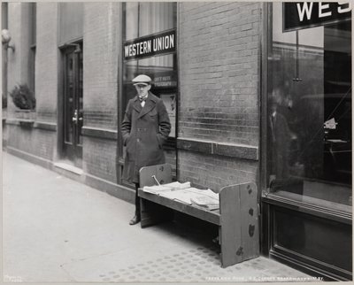 The Blind Newsdealer, Frederick Rode and the Southeast Corner of Broadway & 41st St. by Company Byron