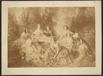 The Empress Eugenie Surrounded by Her Ladies in Waiting by Comte Olympe Aguado