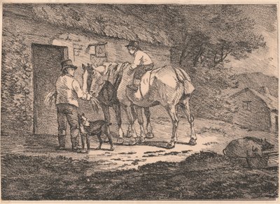 Horses at Cottage Door by Conrad Gessner