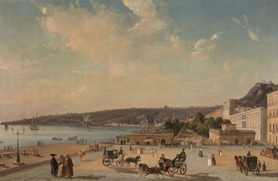 View of the Gardens of Villa Reale, Naples by Consalvo Carelli