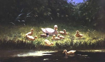 Ducklings by the River