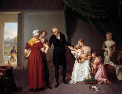 Alibert vaccinating a child at Liancourt Castle by Constant Joseph Desbordes