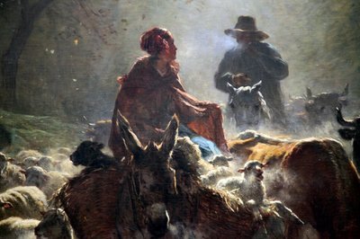 Departure for the Market Autumn Morning, 1859 by Constant Troyon