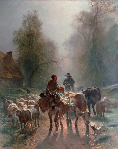 On the Way to the Market by Constant Troyon