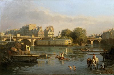 Pont Neuf and Ile de la Cite, Paris by Constantin Emile Meunier