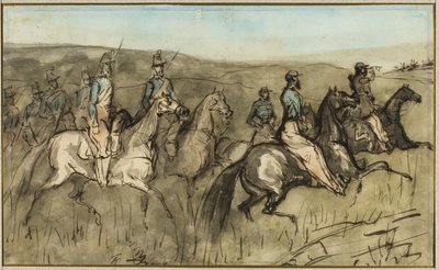 Cavalry Exercise in a Meadow by Constantin Guys