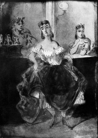 Woman Dancing in Front of a Counter, 19th Century, 1930 by Constantin Guys