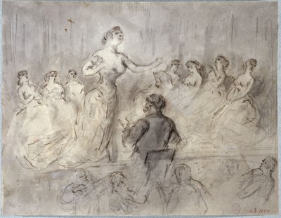 Café-Concert Scene, Orchestra and Singers, circa 1875-1880 by Constantin Guys