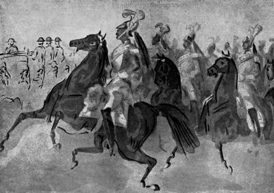 The Escort of Cuirassiers by Constantin Guys