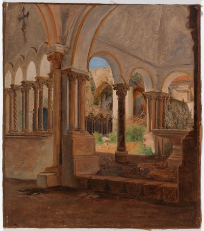 Empty Monastery Courtyard by Constantin Hansen
