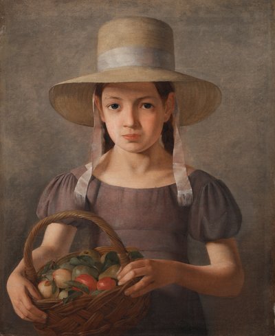 Girl with Fruit in a Basket by Constantin Hansen