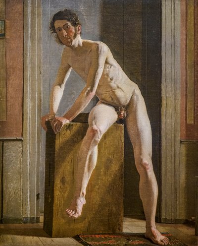 Seated Male Model by Constantin Hansen