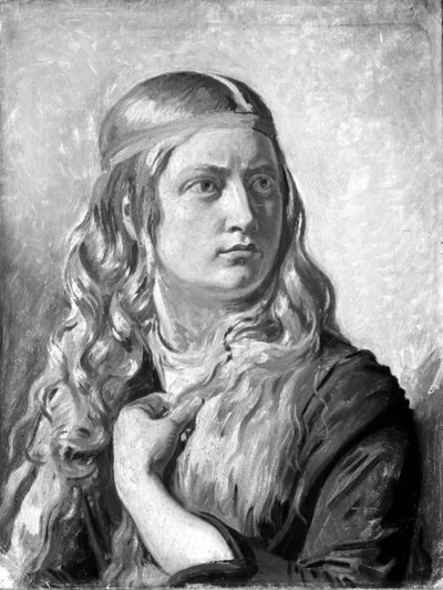 Study of a Young Woman (Oline Købke) by Constantin Hansen