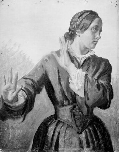 Study of a Young Woman (Thora Købke) by Constantin Hansen