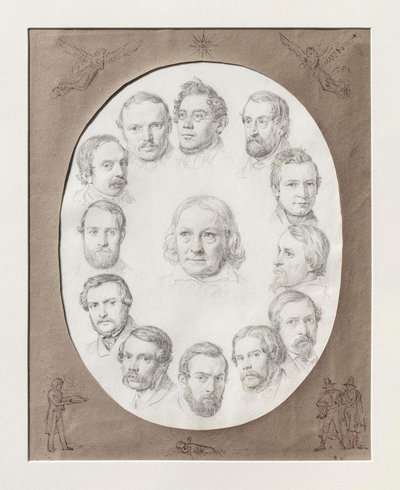 Thorvaldsen Among Countrymen Christmas Eve 1841 in Rome by Constantin Hansen