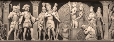 Cortez and Montezuma at Mexican Temple, 186 by Constantino Brumidi
