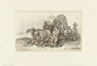 Unloading a Wagon by Constantinus Cornelis Huysmans