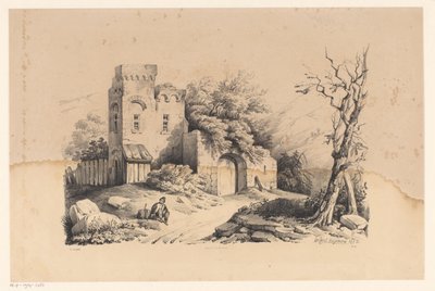 Walker by Ruin by Constantinus Cornelis Huysmans