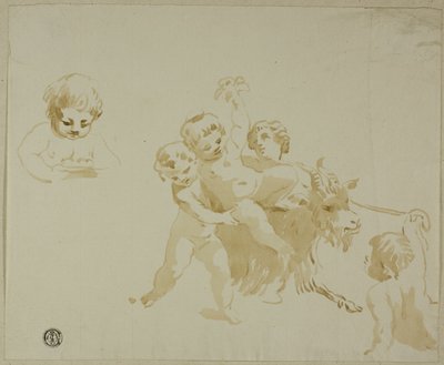 Putti Playing with Goat by Conte Antonio Maria Zanetti the Elder