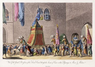 View of the Grand Procession of the Sacred Camel through the Streets of Cairo on their Pilgrimage to Mecca & Medina by Cooper (after) Willyams