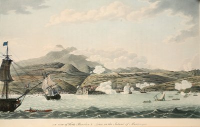 S.W. view of Forts Bourbon and Louis in the Island of Martinique, illustration from 