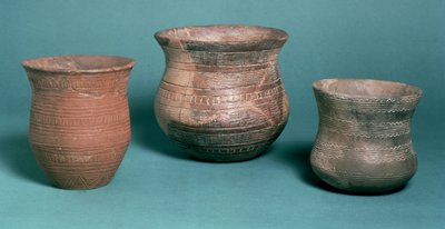 Beakers, from Los Millares in Spain, Stanton Harcourt in Oxfordshire and Hungary, Copper Age, c.2000 BC by Copper Age