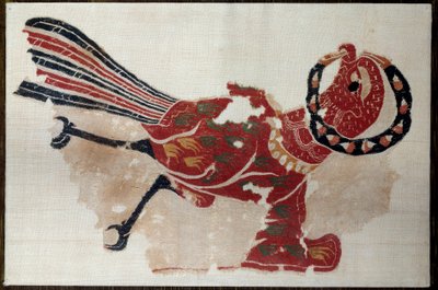 Fragment of wool and linen hangings: bird (eagle?) (5th century AD) by Coptic