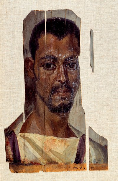 Portrait of male mummy. 3rd century, Roman period (ancient Egypt) (30 BC-395 AD) From the region of Fayoum (Fayum). Paris, Musee du Louvre by Coptic