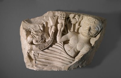 Part of an arch with the Nile god and Earth goddess, possibly from Herakleapolis Magna, 5th-6th century by Coptic Coptic