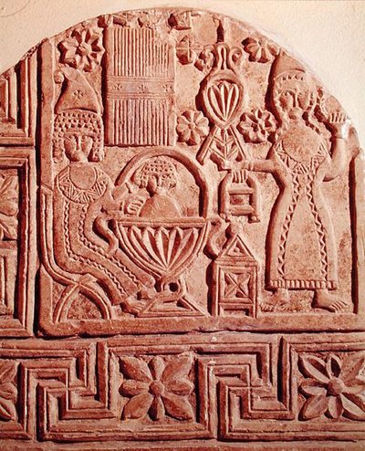 Stela Depicting the Bathing of the Infant Jesus by Coptic Coptic