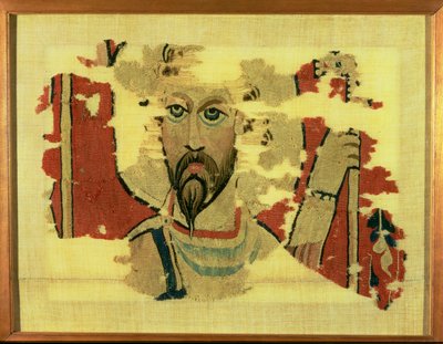 Woven Hanging Depicting the Head of St. Theodore by Coptic Coptic