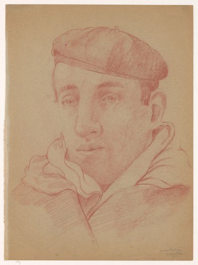 Self-Portrait with Beret: B-1-1, March 5 (Self-Portraits of Cor van Teeseling) by Cor van Teeseling