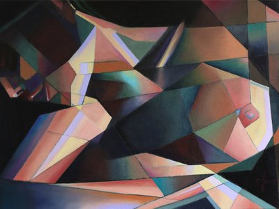 Colorful Geometric Nude by Corné Akkers