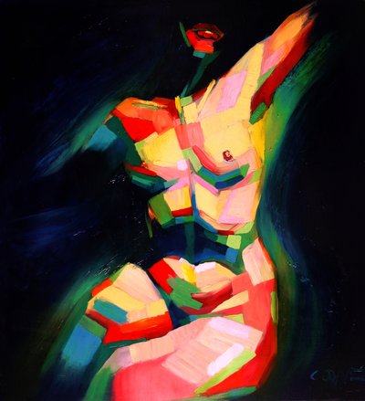 Dynamic Colorful Nude by Corné Akkers